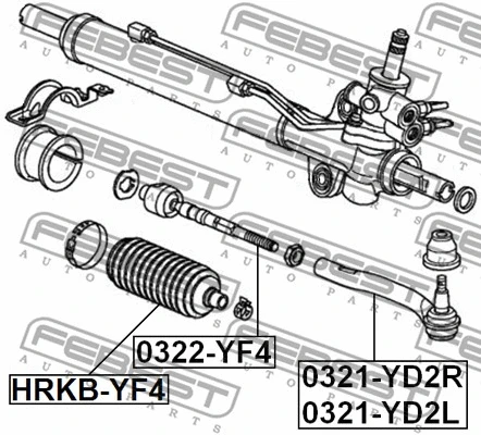 0321-YD2L FEBEST Наконечник поперечной рулевой тяги (фото 2)