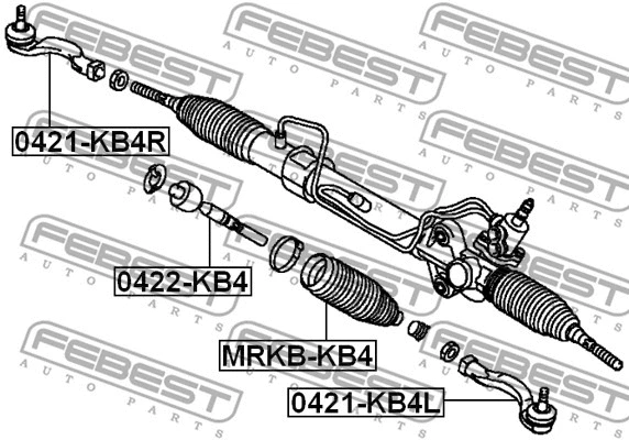 0421-KB4R FEBEST Наконечник поперечной рулевой тяги (фото 2)