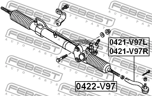 0421-V97R FEBEST Наконечник поперечной рулевой тяги (фото 2)