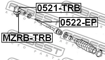 0521-TRB FEBEST Наконечник поперечной рулевой тяги (фото 2)