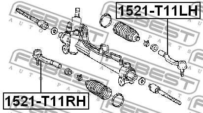 1521-T11LH FEBEST Наконечник поперечной рулевой тяги (фото 2)