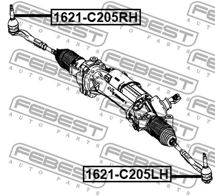 1621-C205RH FEBEST Наконечник поперечной рулевой тяги (фото 2)