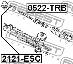 2121-ESC FEBEST Наконечник поперечной рулевой тяги (фото 2)