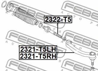 2321-T5RH FEBEST Наконечник поперечной рулевой тяги (фото 2)