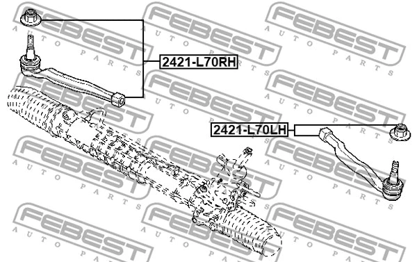 2421-L70LH FEBEST Наконечник поперечной рулевой тяги (фото 2)