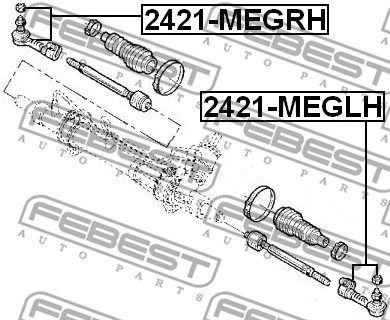 2421-MEGRH FEBEST Наконечник поперечной рулевой тяги (фото 2)