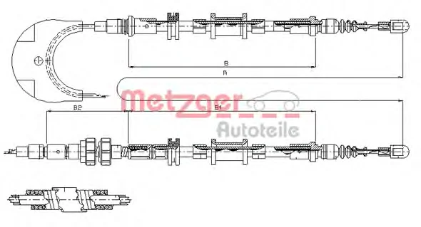 11.5492 METZGER Трос (тросик) ручника (фото 1)