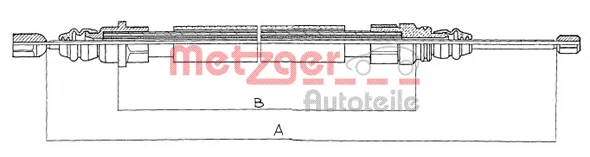 11.609 METZGER Трос (тросик) ручника (фото 1)
