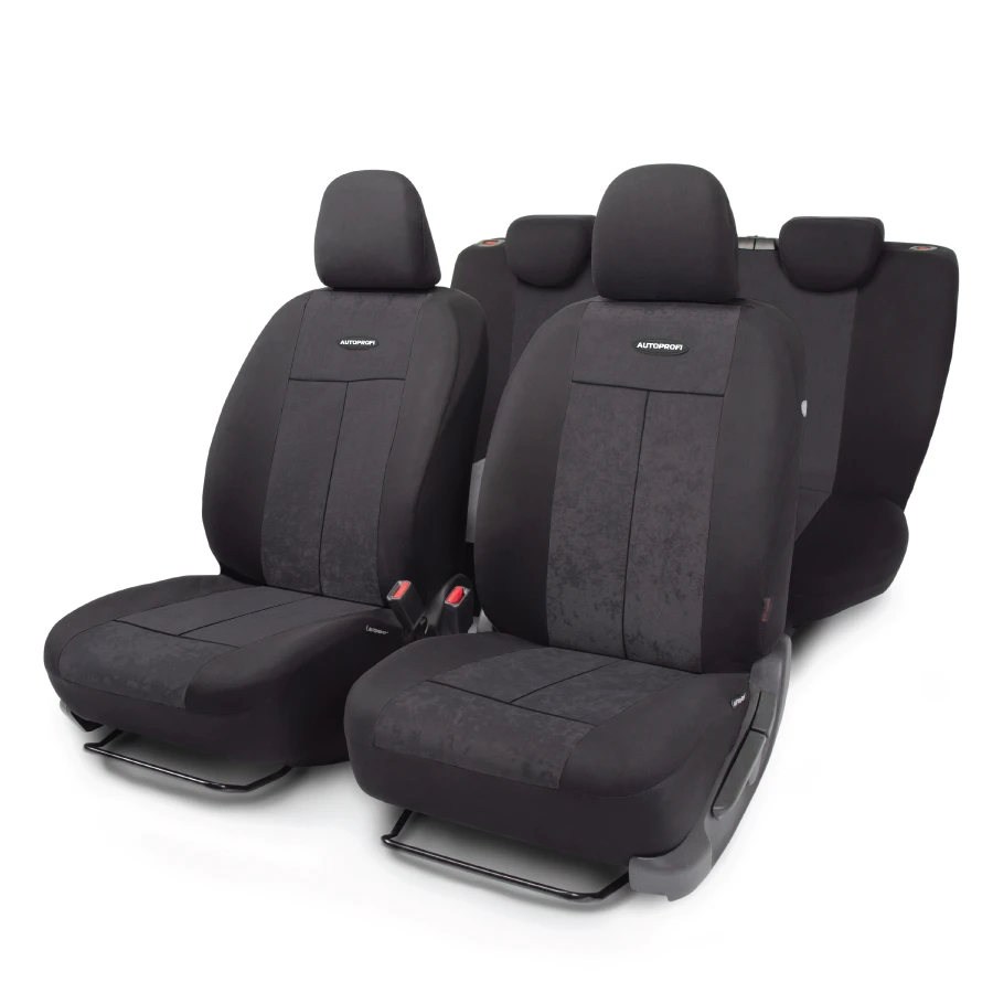 TT-902V BK/BK AUTOPROFI Чехлы для сиденья tt, передний ряд, задний ряд, airbag, чёрн./черн. (фото 1)