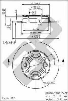 14839 V METZGER Тормозной диск (фото 1)