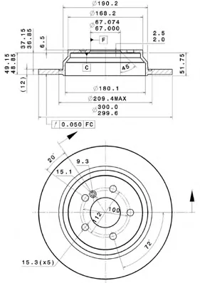 14970 V METZGER Тормозной диск (фото 1)