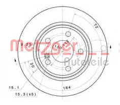 15041 METZGER Тормозной диск (фото 1)