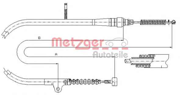 17.0202 METZGER Трос (тросик) ручника (фото 1)