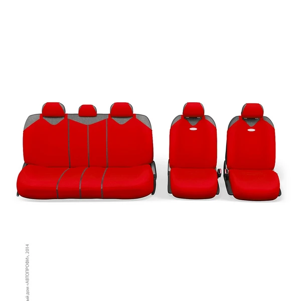 R902PZRD AUTOPROFI Чехол майка r-1 sport plus zippers, 6 молний, красный (фото 1)