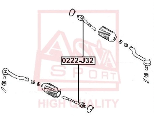 0222-J32 ASVA Осевой шарнир, рулевая тяга (фото 1)