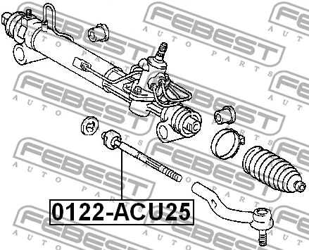 0122-ACU25 FEBEST Осевой шарнир, рулевая тяга (фото 2)