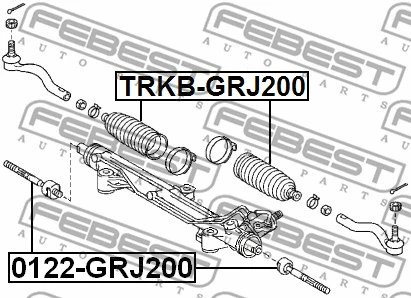 0122-GRJ200 FEBEST Осевой шарнир, рулевая тяга (фото 2)