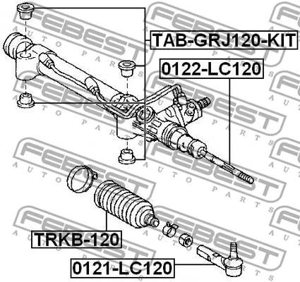 0122-LC120 FEBEST Осевой шарнир, рулевая тяга (фото 2)