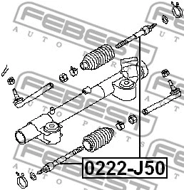 0222-J50 FEBEST Осевой шарнир, рулевая тяга (фото 2)