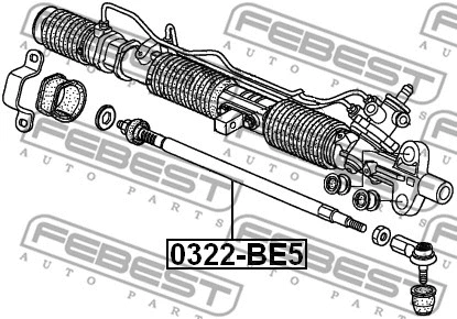0322-BE5 FEBEST Осевой шарнир, рулевая тяга (фото 2)