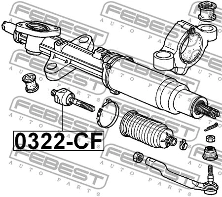 0322-CF FEBEST Осевой шарнир, рулевая тяга (фото 2)