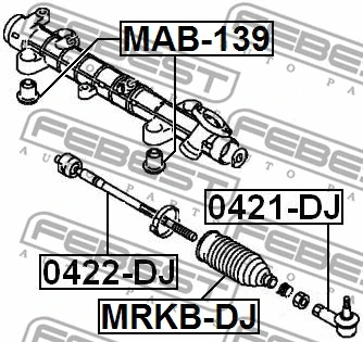 0422-DJ FEBEST Осевой шарнир, рулевая тяга (фото 2)