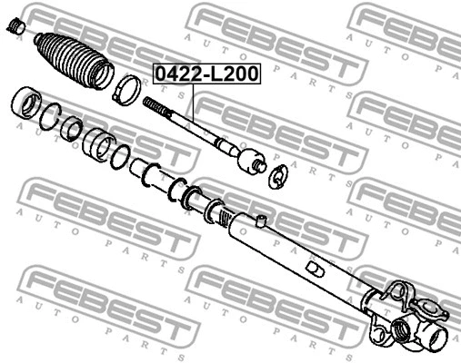 0422-L200 FEBEST Осевой шарнир, рулевая тяга (фото 2)