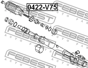 0422-V75 FEBEST Осевой шарнир, рулевая тяга (фото 2)