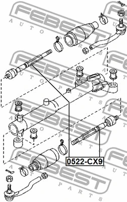 0522-CX9 FEBEST Осевой шарнир, рулевая тяга (фото 2)