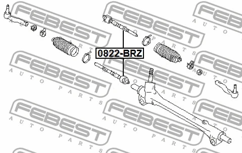 0822-BRZ FEBEST Осевой шарнир, рулевая тяга (фото 2)