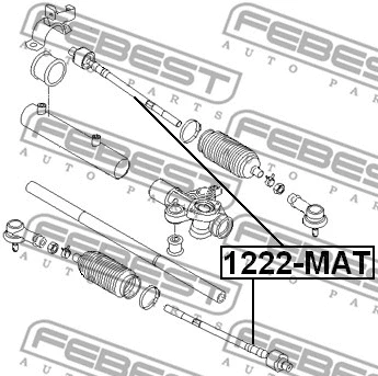 1222-MAT FEBEST Осевой шарнир, рулевая тяга (фото 2)