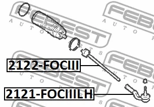 2122-FOCIII FEBEST Осевой шарнир, рулевая тяга (фото 2)