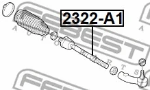 2322-A1 FEBEST Осевой шарнир, рулевая тяга (фото 2)