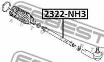 2322-NH3 FEBEST Осевой шарнир, рулевая тяга (фото 2)