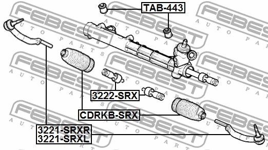 3222-SRX FEBEST Осевой шарнир, рулевая тяга (фото 2)