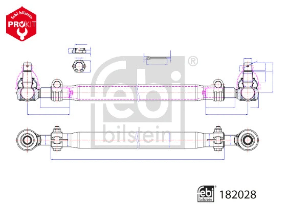 182028 FEBI Поперечная рулевая тяга (фото 1)