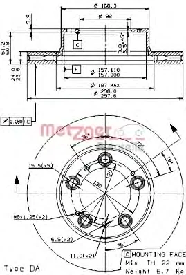 24921 METZGER Тормозной диск (фото 1)