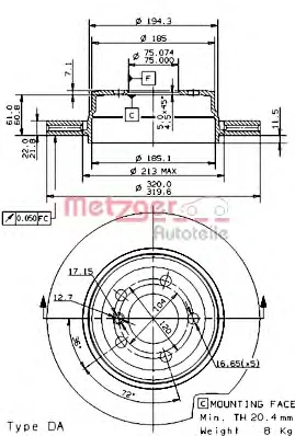 24932 METZGER Тормозной диск (фото 1)