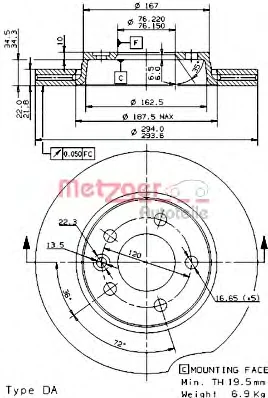 24934 METZGER Тормозной диск (фото 1)