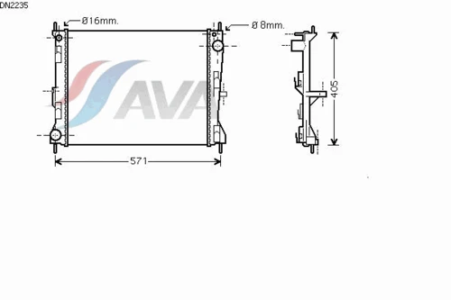 DN2235 AVA Радиатор, охлаждение двигателя (фото 3)