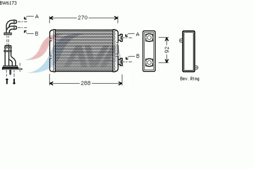 BW6173 AVA Теплообменник, отопление салона (фото 3)