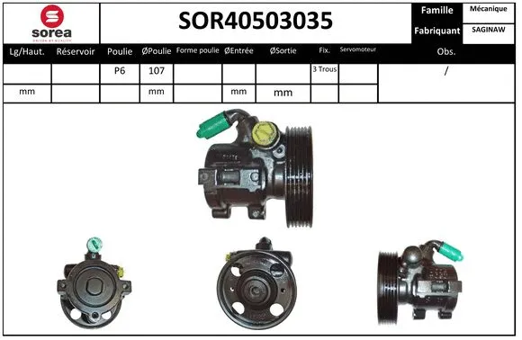 SOR40503035 SNRA Гидравлический насос, рулевое управление (фото 1)