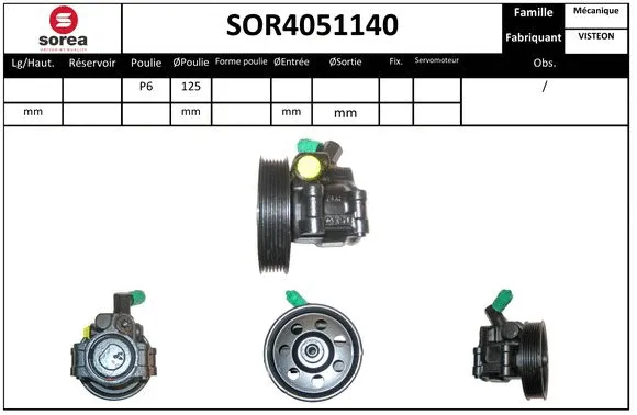SOR4051140 SNRA Гидравлический насос, рулевое управление (фото 1)