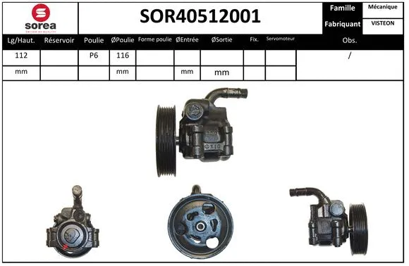 SOR40512001 SNRA Гидравлический насос, рулевое управление (фото 1)