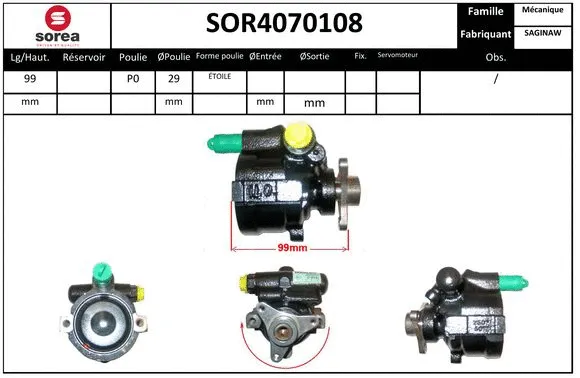 SOR4070108 SNRA Гидравлический насос, рулевое управление (фото 1)