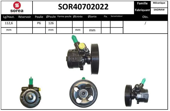 SOR40702022 SNRA Гидравлический насос, рулевое управление (фото 1)