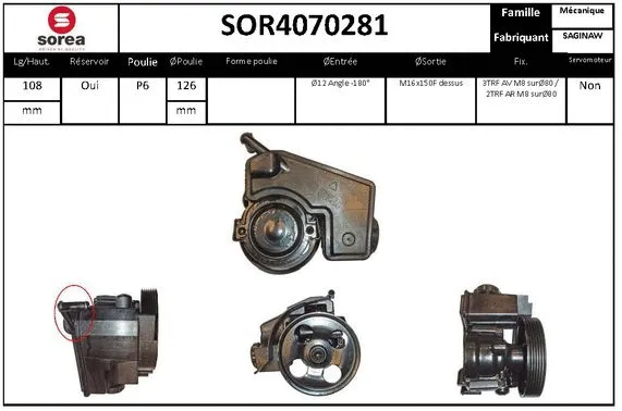 SOR4070281 SNRA Гидравлический насос, рулевое управление (фото 1)