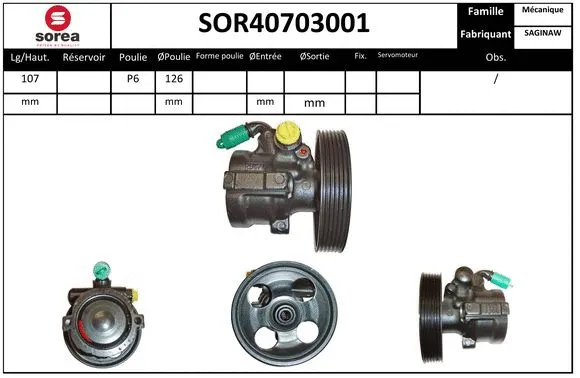 SOR40703001 SNRA Гидравлический насос, рулевое управление (фото 1)