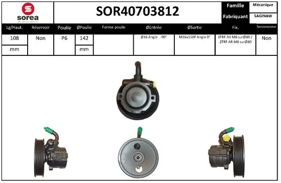 SOR40703812 SNRA Гидравлический насос, рулевое управление (фото 1)