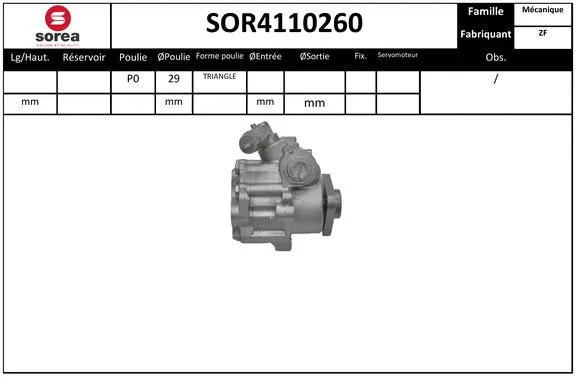 SOR4110260 SNRA Гидравлический насос, рулевое управление (фото 1)